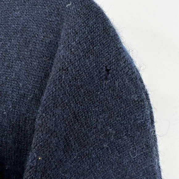 Zadig & Voltaire Gaby Multi Skull Strass Navy Wool Cashmere Sweater Medium Goth - Picture 7 of 10